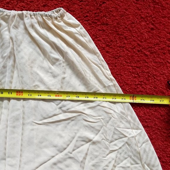 vintage 80s cream half slip midi skater handmade - Picture 4 of 6